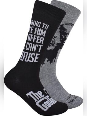The Godfather Movie Officially Licensed Set of 2 Pairs of Crew Socks